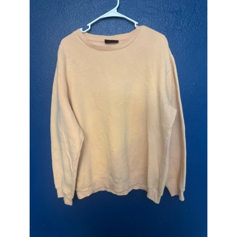 HM Relaxed Fit Sweatshirt Womens XL‎ Peach Crewneck Fleece Pullover (B)